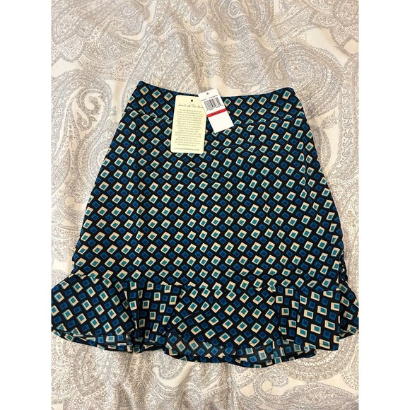 NWT XS teal diamond mini skirt - Picture 2 of 3
